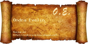 Ondra Evelin névjegykártya